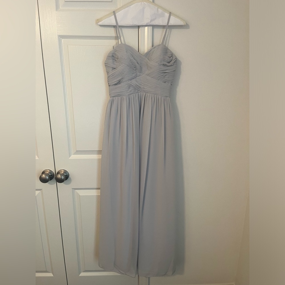 Revelry Kennedy Chiffon Convertible Bridesmaids Dress in Dove Grey (Size 0/2)
